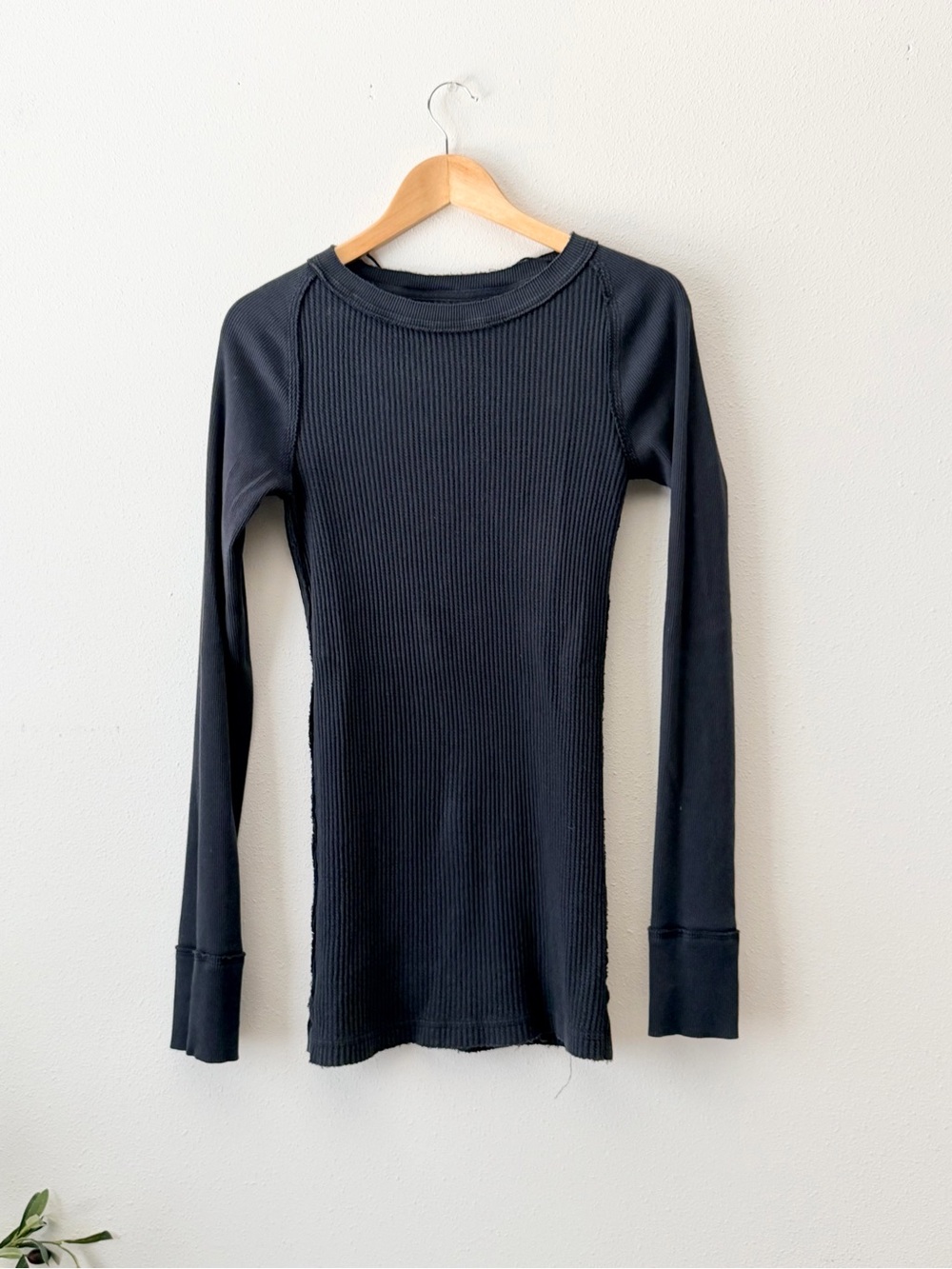 Free People Long Sleeve Thermal Top- black